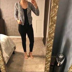 Blazer asymmetrical Zip Up Jacket cardigan